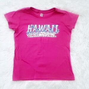 Hot Pink Hawaii Girls Size 7/8 Short Sleeve Top